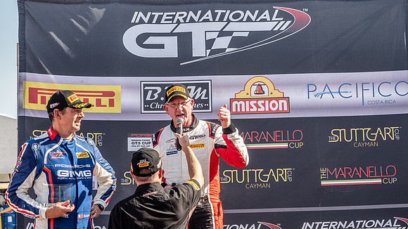 Mission Foods GT3 Cup Sprint #2 podium - Brent Holden (2nd)and